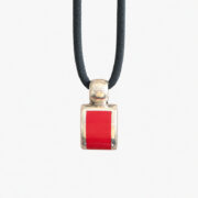 Red Enamel Sterling Silver Pendant